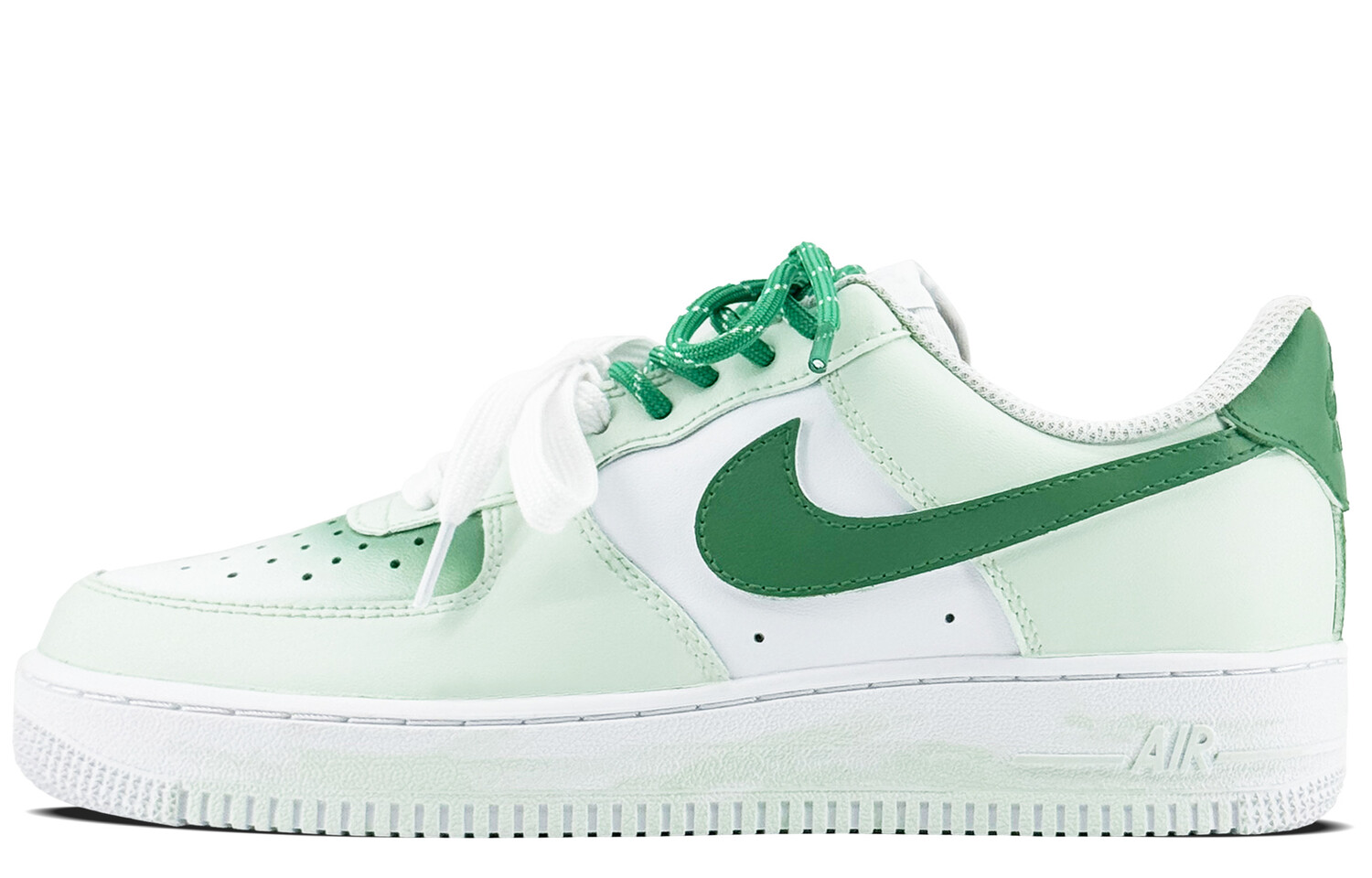 Кроссовки Nike Air Force 1 Skateboarding Shoes Women's Low-top White, мятно-зеленый