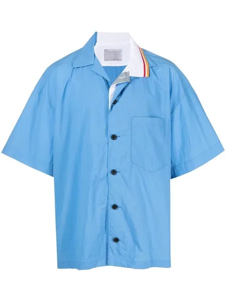 Kolor рубашка с короткими рукавами и контрастным воротником
