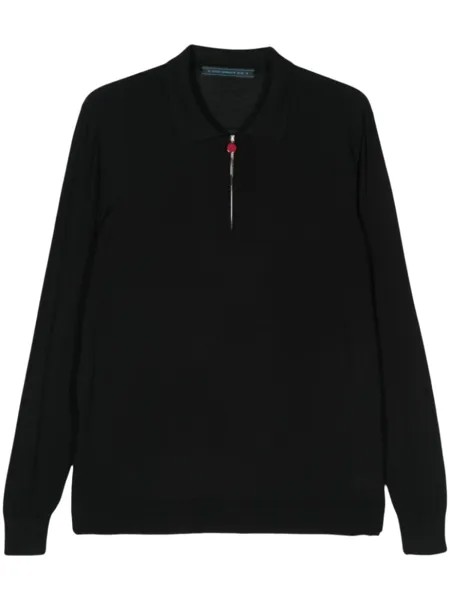 Kiton шерстяная рубашка поло, черный