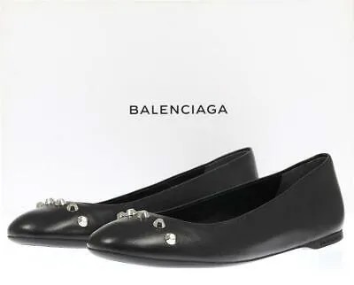 НОВЫЕ ЧЕРНЫЕ КОЖАНЫЕ БАЛЕТКИ BALENCIAGA 37/US 7