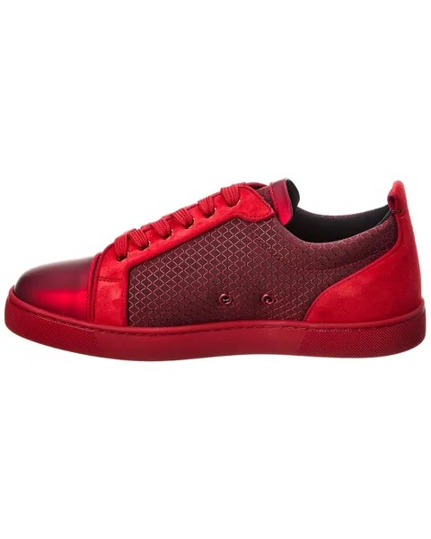 Christian Louboutin Louis Junior Orlato Кроссовки из парусины и замши, красный
