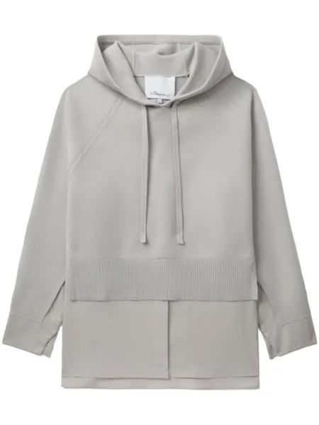 3.1 Phillip Lim многослойное худи с длинными рукавами, серый