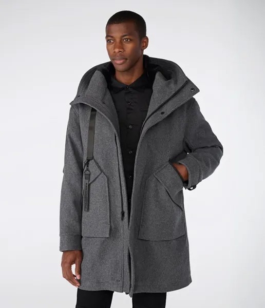 Куртка из смешанной шерсти с капюшоном Karl Lagerfeld, серый