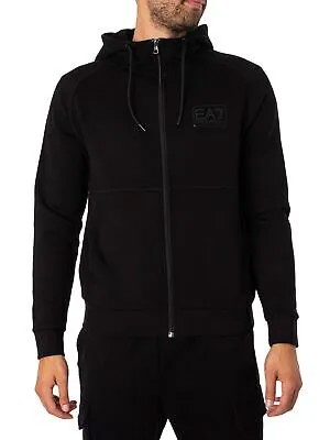 Мужская толстовка на молнии с логотипом EA7, черная