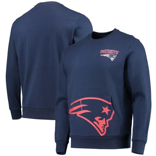 Мужской пуловер с карманами FOCO темно-синего цвета New England Patriots