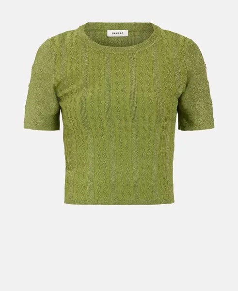 Пуловер с короткими рукавами Sandro, лаймовый