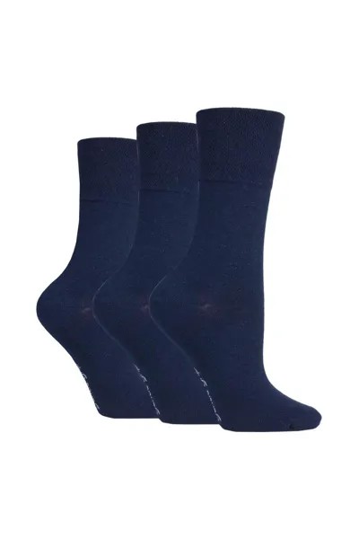 3 пары простых хлопковых носков SOCKSHOP Gentle Grip, синий