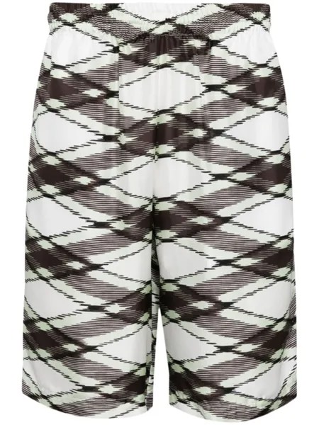 Missoni шелковые шорты с узором, зеленый