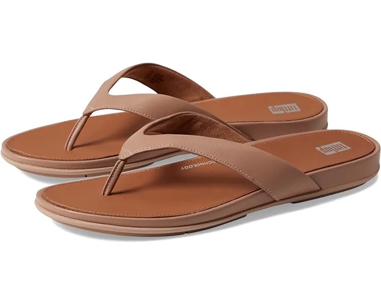 Сандалии FitFlop Gracie Leather Flip-Flops, бежевый