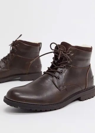 Коричневые ботинки с подкладкой из овчины Burton Menswear-Коричневый