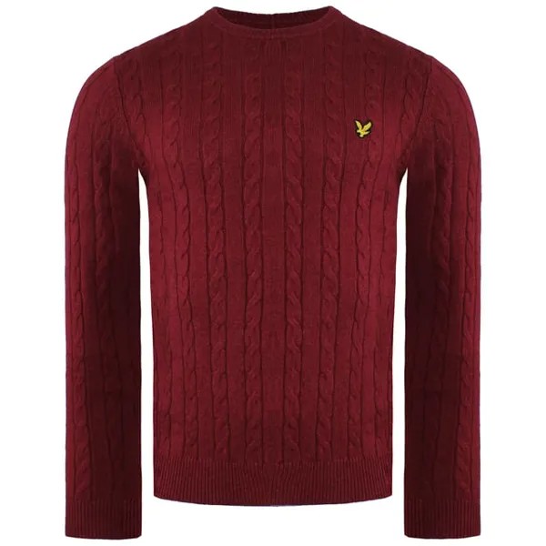 Мужской свитер с кабелем Lyle & Scott, бургундия