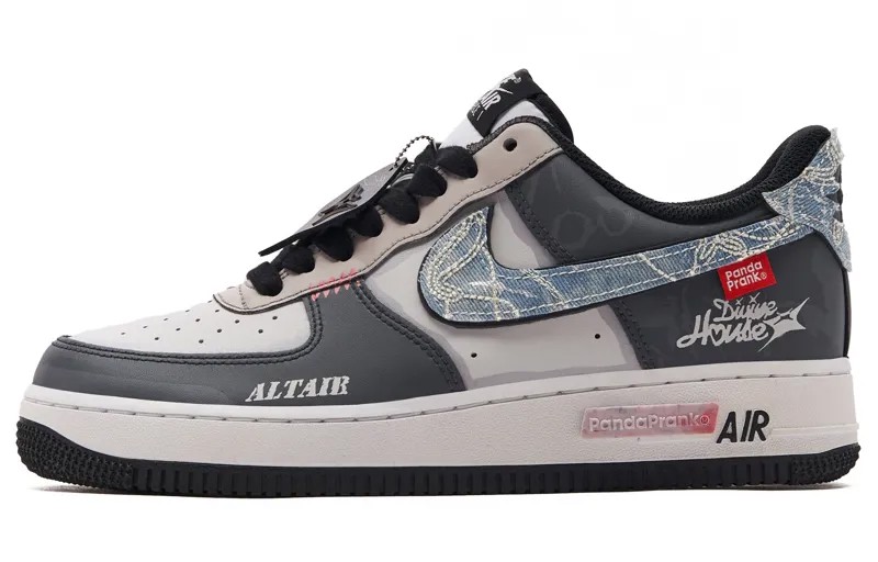 Кроссовки Nike Air Force 1 Skateboarding Shoes Unisex Low-top Grey/white/blue, серый/белый/синий