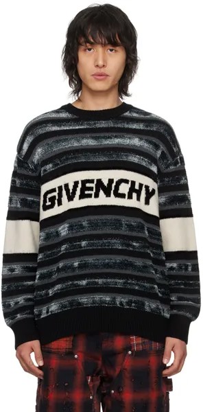 Черный жаккардовый свитер Givenchy, цвет Black/Grey