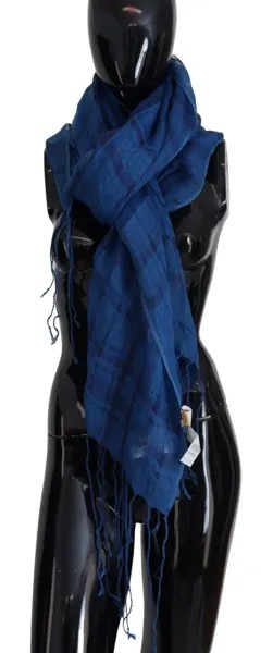 CNC COSTUME NATIONAL Шарф Синяя льняная шаль Платок с бахромой 175смx120см 180долл. США