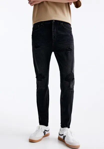 Прямые джинсы PULL&BEAR, черный