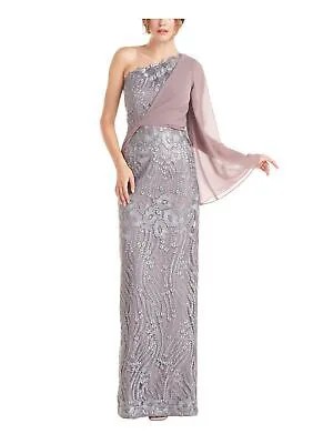 JS COLLECTION Женское длинное вечернее платье с серебряной накладкой и длинными рукавами на подкладке 6