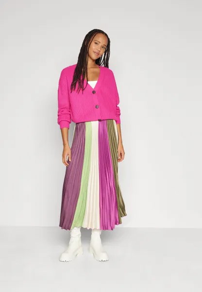 Юбка плиссе YAS YASSILLA MIDI SKIRT, виноградное вино/силла