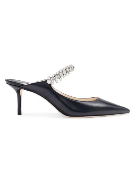 Туфли без задника Bing 65MM из лакированной кожи с украшением Jimmy Choo, черный