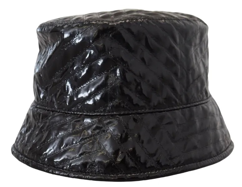 DOLCE - GABBANA Шапка Черная стеганая женская панама из искусственной кожи s. 57 / С 530 долларов США
