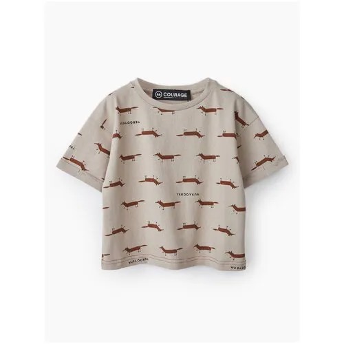 Футболка Happy Baby, размер 98, beige