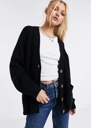 Черный кардиган в стиле oversized Monki Maria-Черный цвет