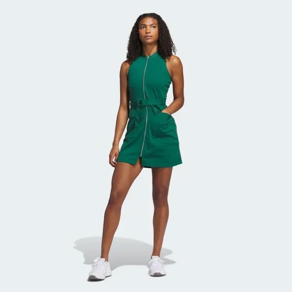 Платье Adidas GO-TO Twist Knit Sleeveless Full Zip Dress, цвет College Green