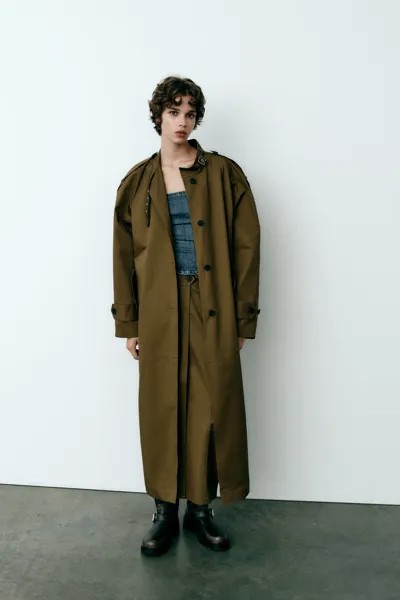 Длинная парка ZARA, хаки