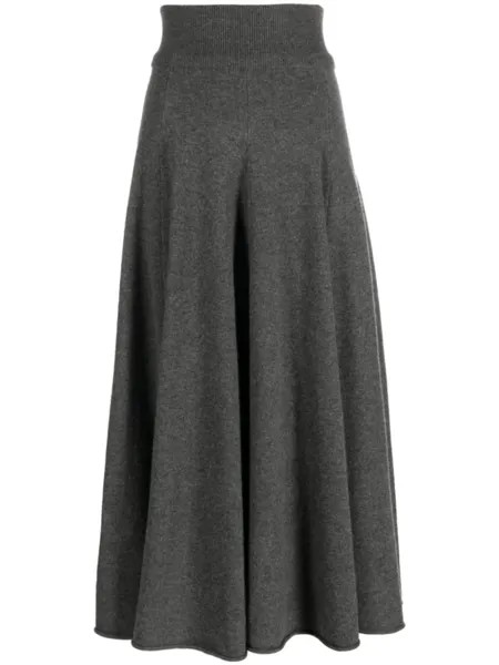 Юбка макси n°313 из смесового кашемира extreme cashmere, серый