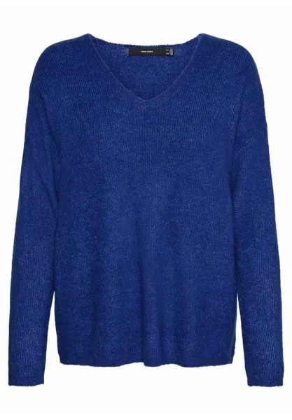 Джемпер VMCREWLEFILE V-NECK Vero Moda, синий