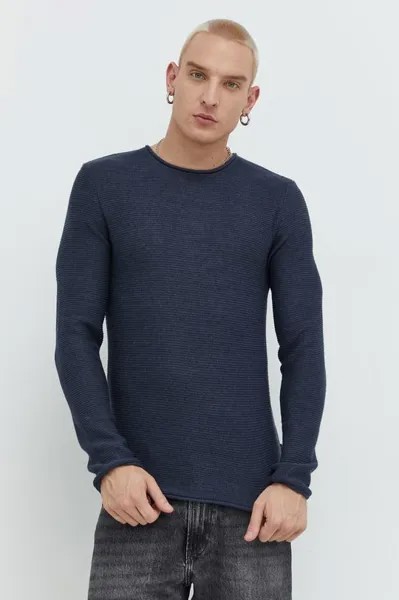 Однотонный свитер Solid, темно-синий