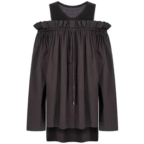 Блуза  Alberta Ferretti, открытые плечи, размер 48, черный