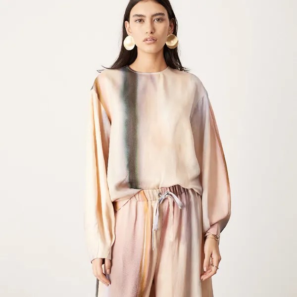 Лонгслив Asos Edition Satin, мультиколор