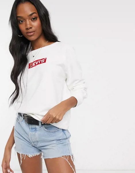 Белый свитшот с логотипом Levi's