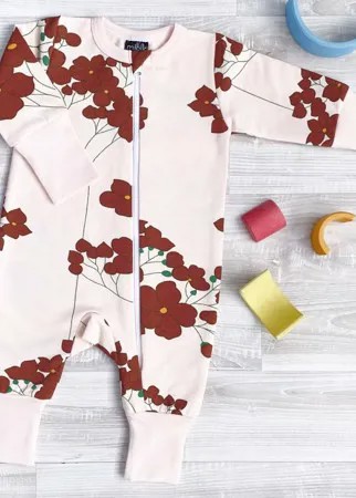 Mjolk Утеплённый комбинезон с открытой ножкой Sleep and Play Цветы
