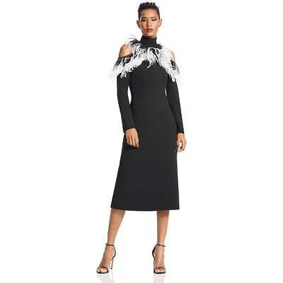 Женское платье-футляр миди из черного страусиного крепа Christopher Kane 6 BHFO 6019