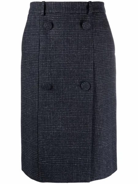 Nina Ricci клетчатая юбка миди, синий