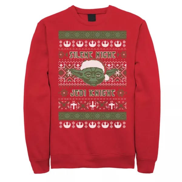 Мужской рождественский свитер «Звездные войны Йода Тихая ночь» Licensed Character