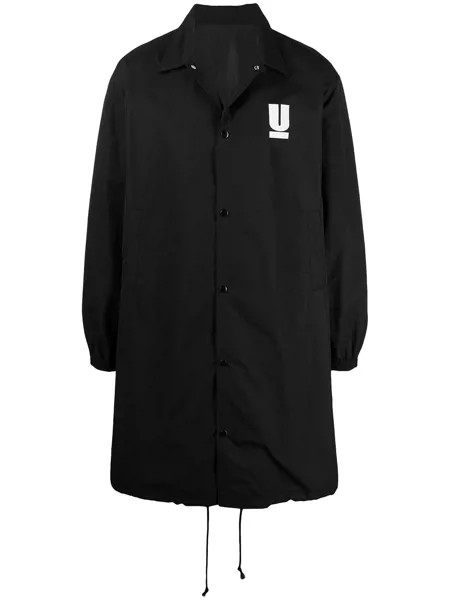 UNDERCOVER однобортное пальто с логотипом