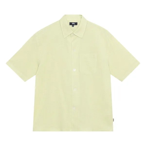 Рубашка Stussy Boxy Flat Hem Crinkled Shirt, зеленый