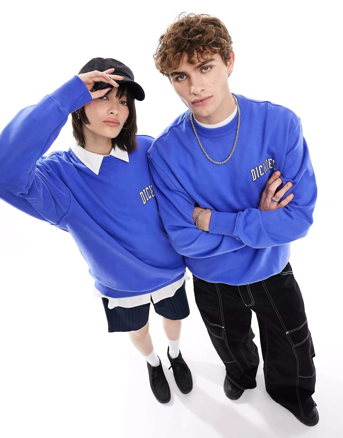 Королевско-синий свитшот с логотипом Dickies aitkin на левой груди