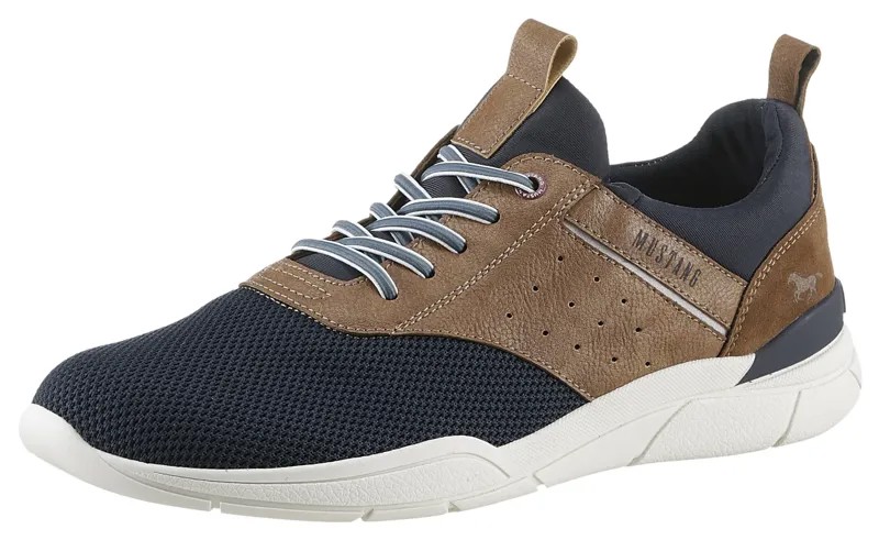 Кроссовки-слипоны Mustang Shoes с фирменной этикеткой Mustang, повседневная обувь, полуботинки, слипоны, синий