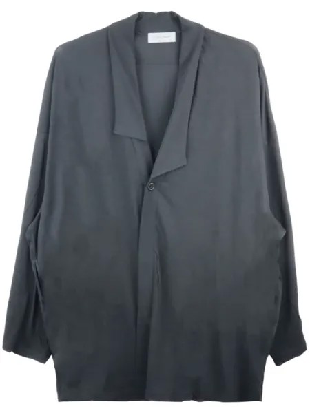Yohji Yamamoto рубашка с асимметричным воротником, черный