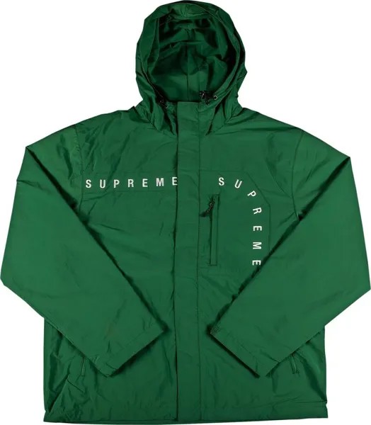 Куртка Supreme Curve Logos Ripstop Jacket 'Olive', зеленый