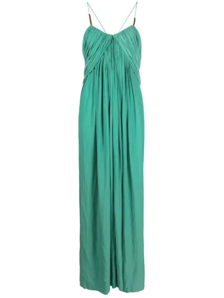 Lanvin платье макси с драпировкой, зеленый