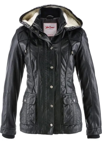 Куртка из искусственной кожи John Baner Jeanswear, черный