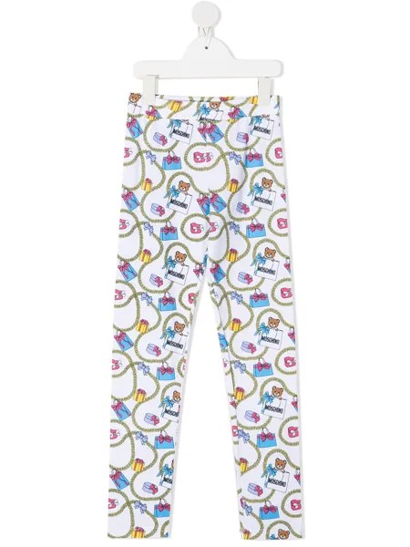 Moschino Kids легинсы Teddy Bear с принтом