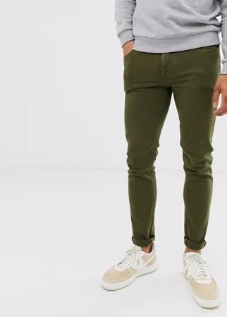 Джинсы скинни цвета хаки ASOS DESIGN-Зеленый