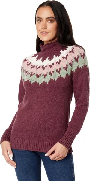 Хлопковый свитер Ragg, пуловер с воротником-воронкой Fair Isle L.L.Bean, цвет Rangeley Blue