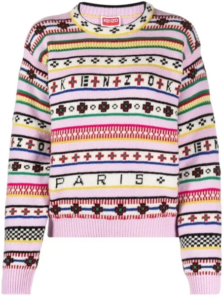 Kenzo джемпер с логотипом, розовый