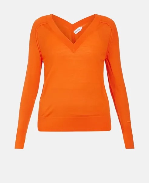 Шерстяной джемпер Calvin Klein, цвет Pumpkin Orange